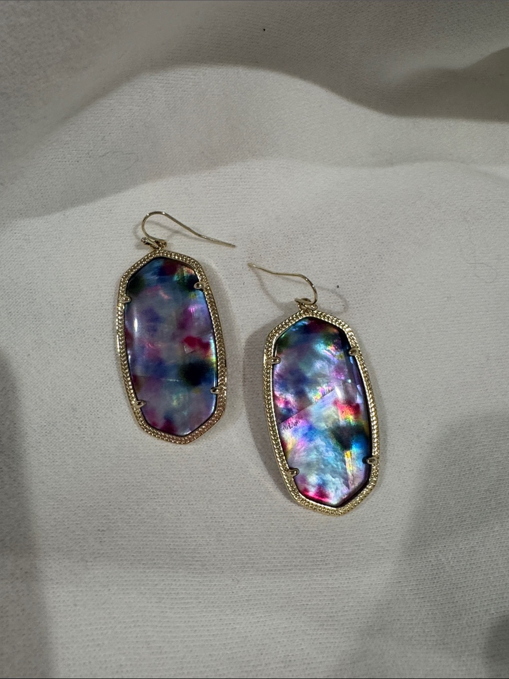Kendra Scott-Iridescent Watercolor Stone Drop Earrings - Gold Frame
